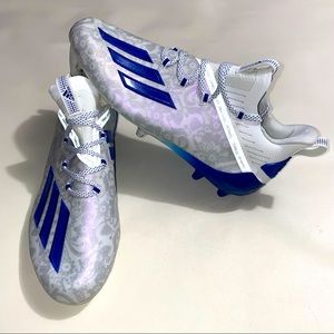Adidas Adizero Young King Blue/White/Floral Football Cleats Men's Size 11 FU670